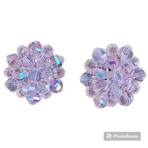 Vintage Prism Iridescent Lightweight Clasp Back Earrings Sparkly Y2K Retro